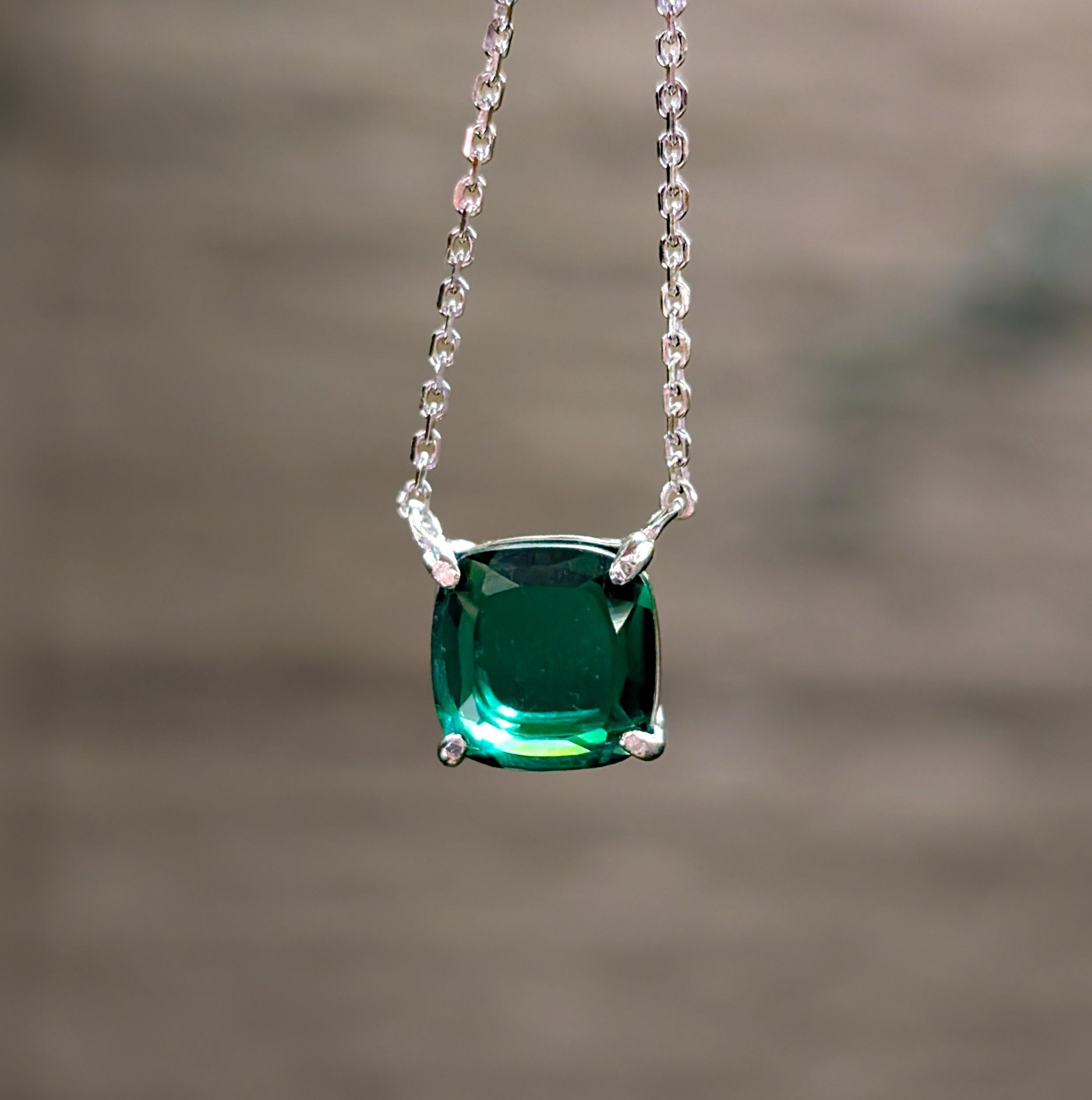 The Ashlynn - Lab Emerald Necklace