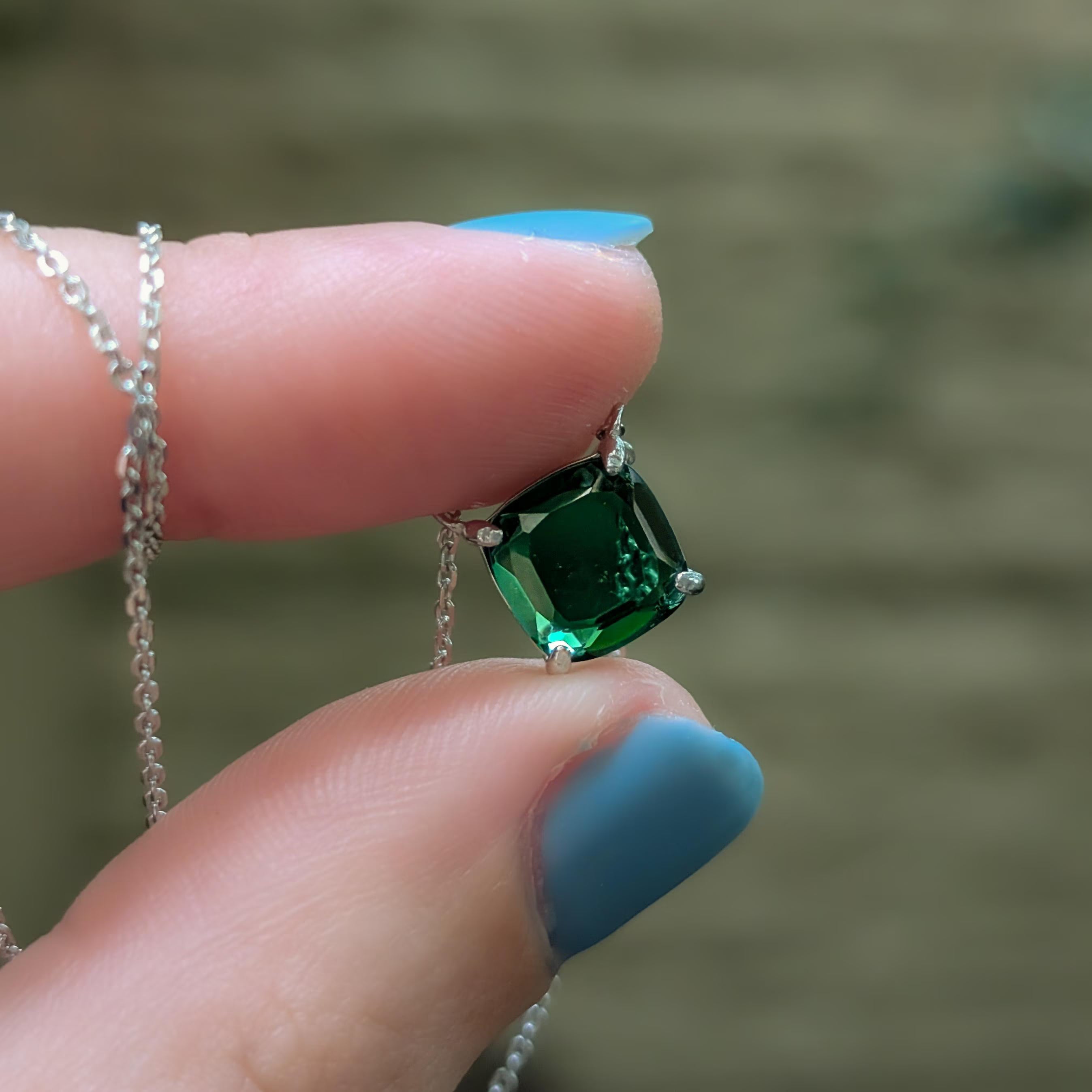 The Ashlynn - Lab Emerald Necklace