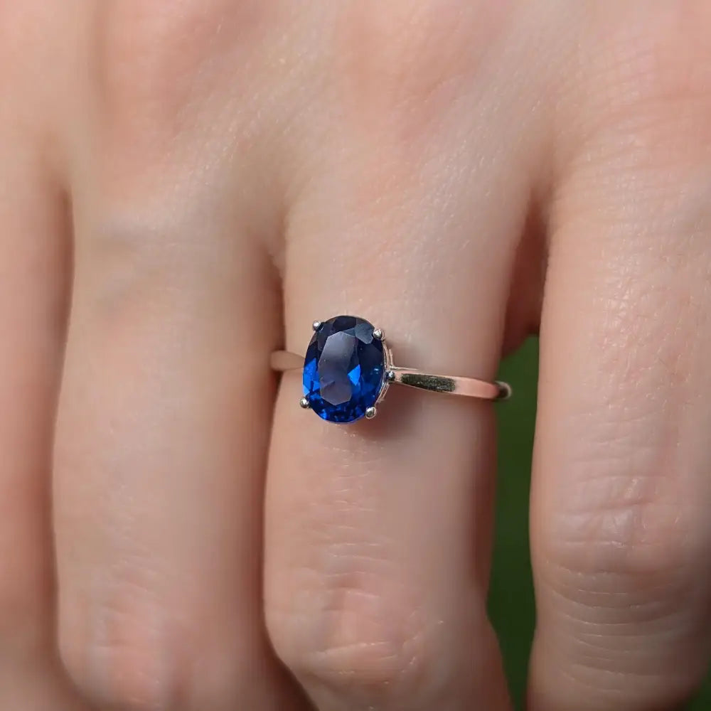 Large Oval Sapphire Ring Rings Handmade Handcrafted