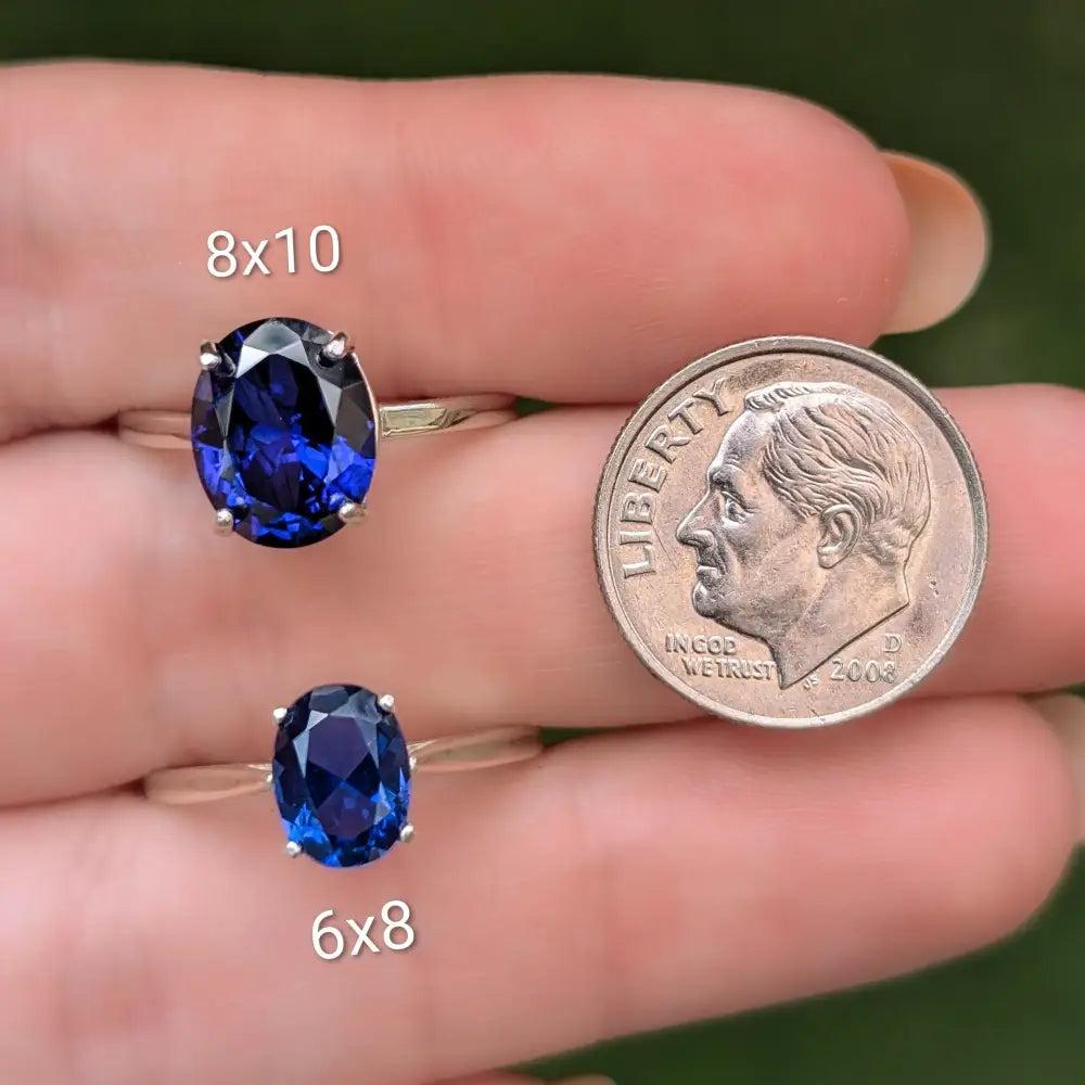 Large Oval Sapphire Ring Rings Handmade Handcrafted