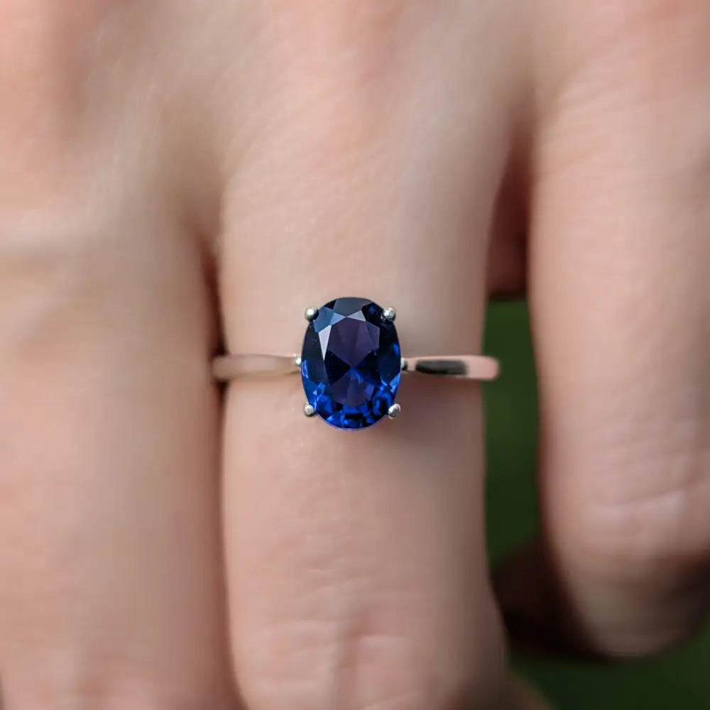 Large Oval Sapphire Ring Rings Handmade Handcrafted