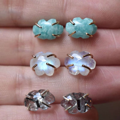 Last Call: Cloud Gemstone Stud Earrings Earrings Handmade Handcrafted