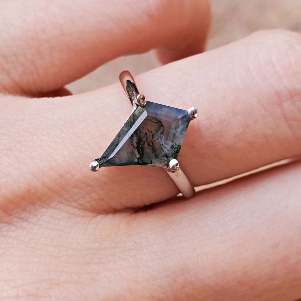 Last Call: Kite Moss Agate Ring Rings Handmade Handcrafted
