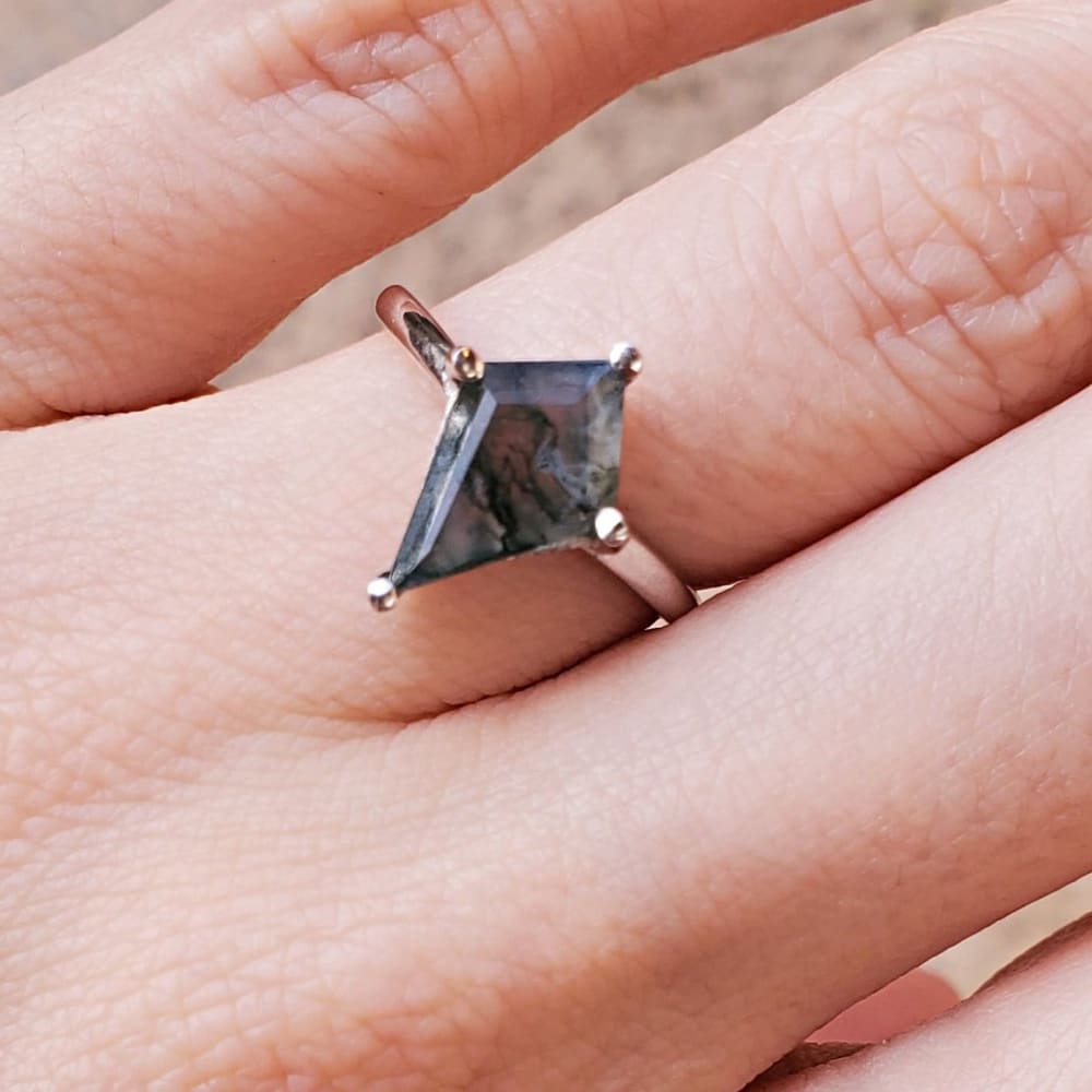Last Call: Kite Moss Agate Ring Rings Handmade Handcrafted