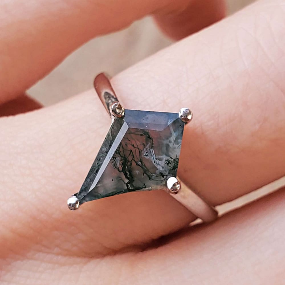 Last Call: Kite Moss Agate Ring Rings Handmade Handcrafted