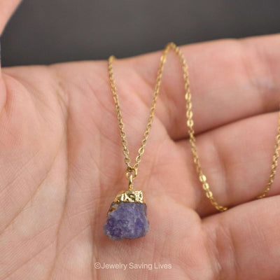 Last Call: Raw Nugget Tanzanite Necklace Necklaces Handmade Handcrafted