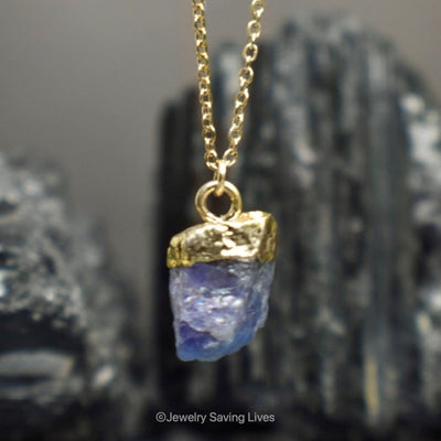 Last Call: Raw Nugget Tanzanite Necklace Necklaces Handmade Handcrafted