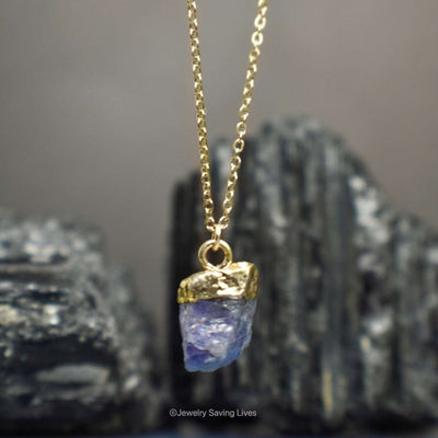 Last Call: Raw Nugget Tanzanite Necklace Necklaces Handmade Handcrafted