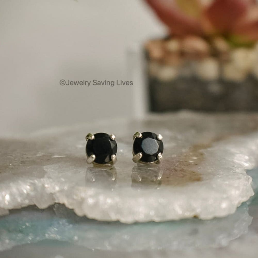 Last Call: Round Onyx Stud Earrings Earrings Handmade Handcrafted