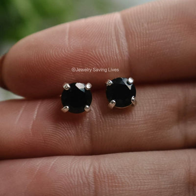 Last Call: Round Onyx Stud Earrings Earrings Handmade Handcrafted