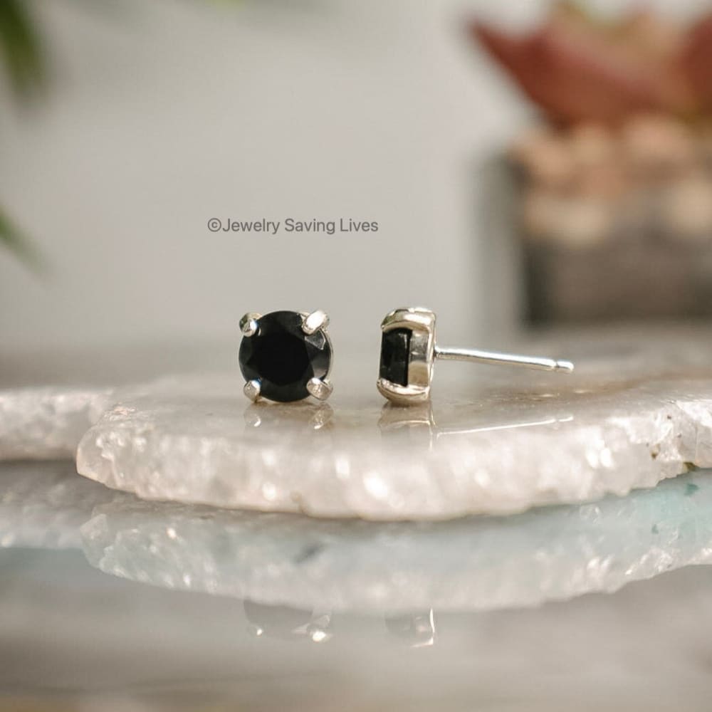 Last Call: Round Onyx Stud Earrings Earrings Handmade Handcrafted