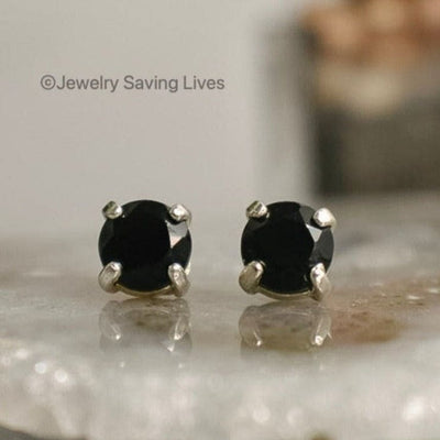 Last Call: Round Onyx Stud Earrings Earrings Handmade Handcrafted