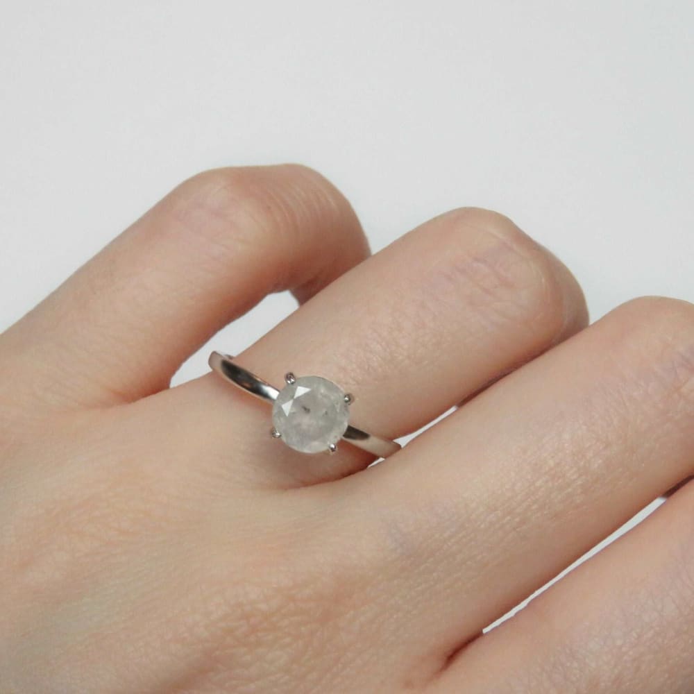 Last Call: Solitaire White Diamond Ring Rings Handmade Handcrafted