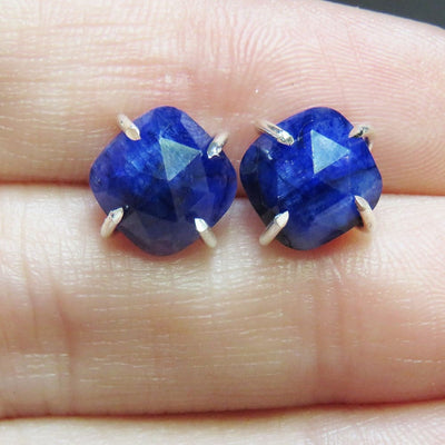 Last Call: The Colette - Natural Sapphire Stud Earrings Earrings Handmade Handcrafted