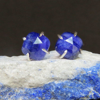 Last Call: The Colette - Natural Sapphire Stud Earrings Earrings Handmade Handcrafted