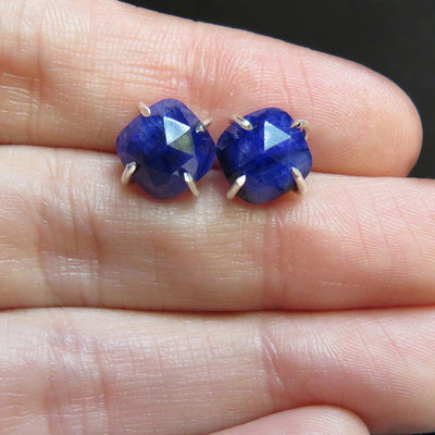 Last Call: The Colette - Natural Sapphire Stud Earrings Earrings Handmade Handcrafted