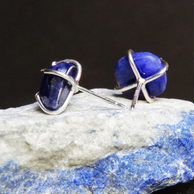 Last Call: The Colette - Natural Sapphire Stud Earrings Earrings Handmade Handcrafted