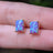 The Audette - Emerald Cut Lavender Dreams Opal Stud Earrings