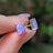The Audette - Emerald Cut Lavender Dreams Opal Stud Earrings