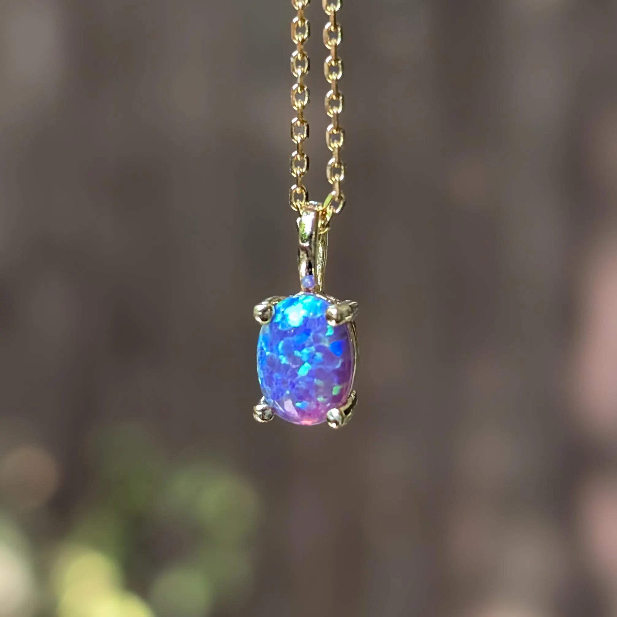Lavender Dreams Opal Oval Necklace
