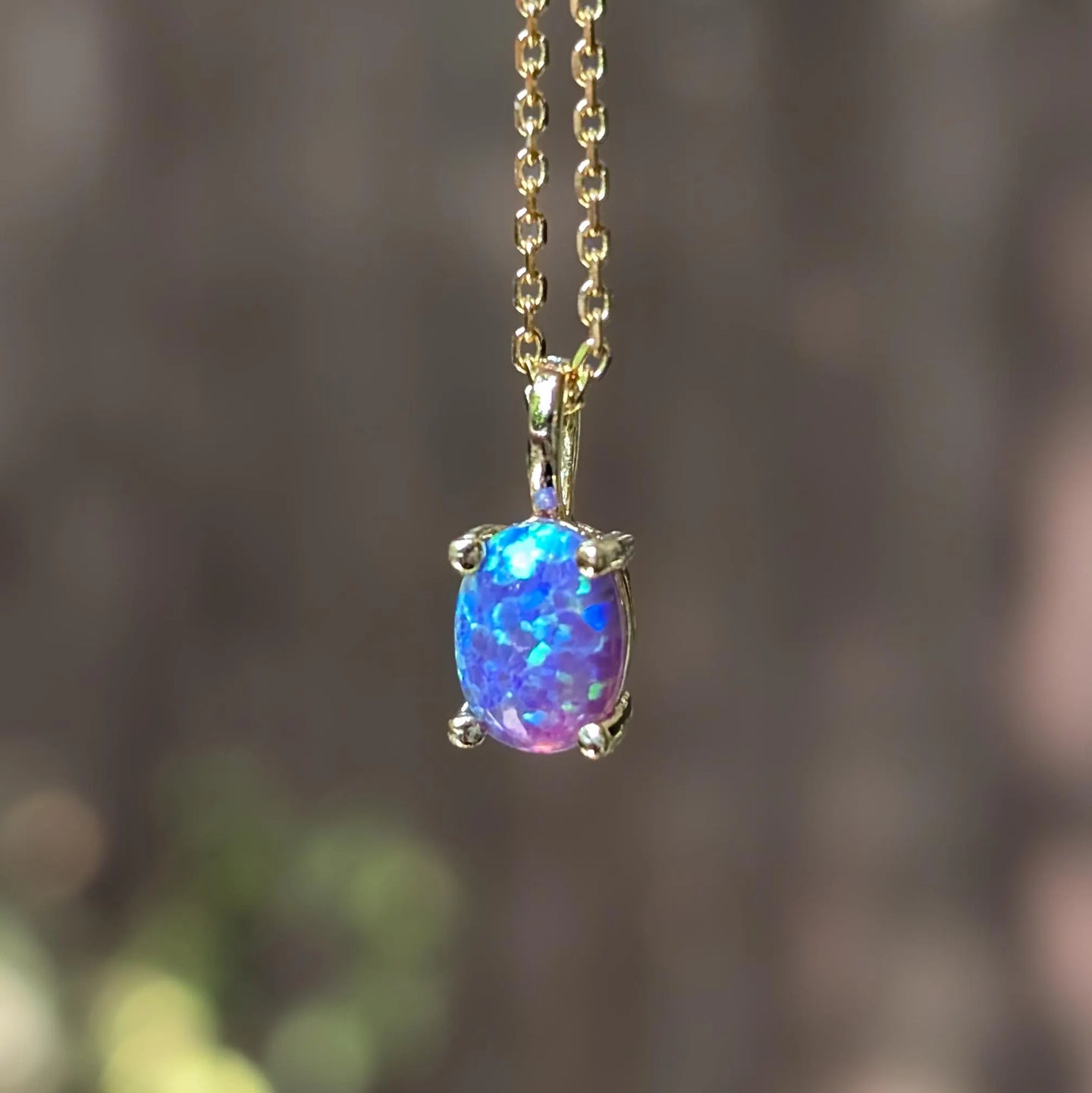 Lavender Dreams Opal Oval Necklace