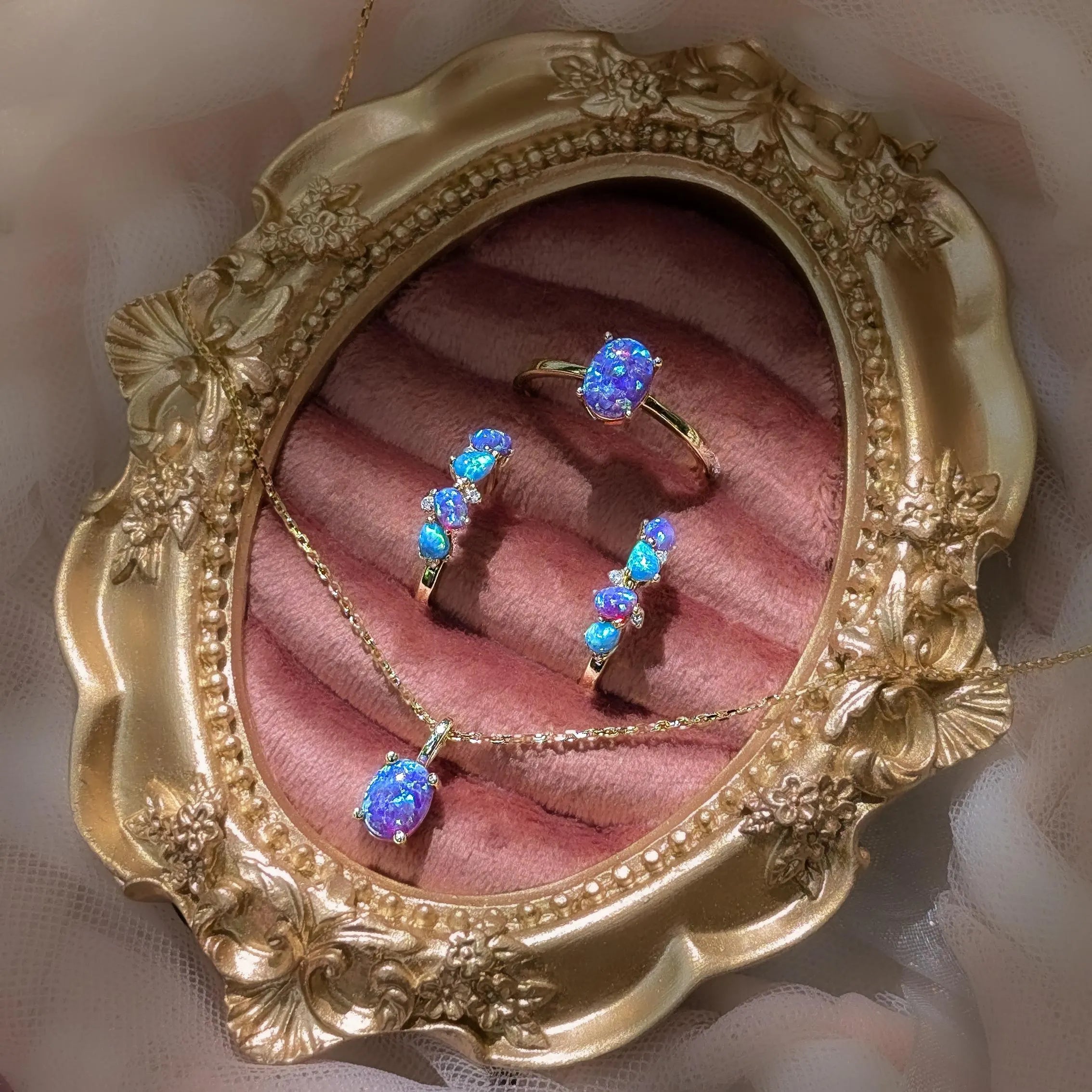 Lavender Dreams Opal Oval Necklace