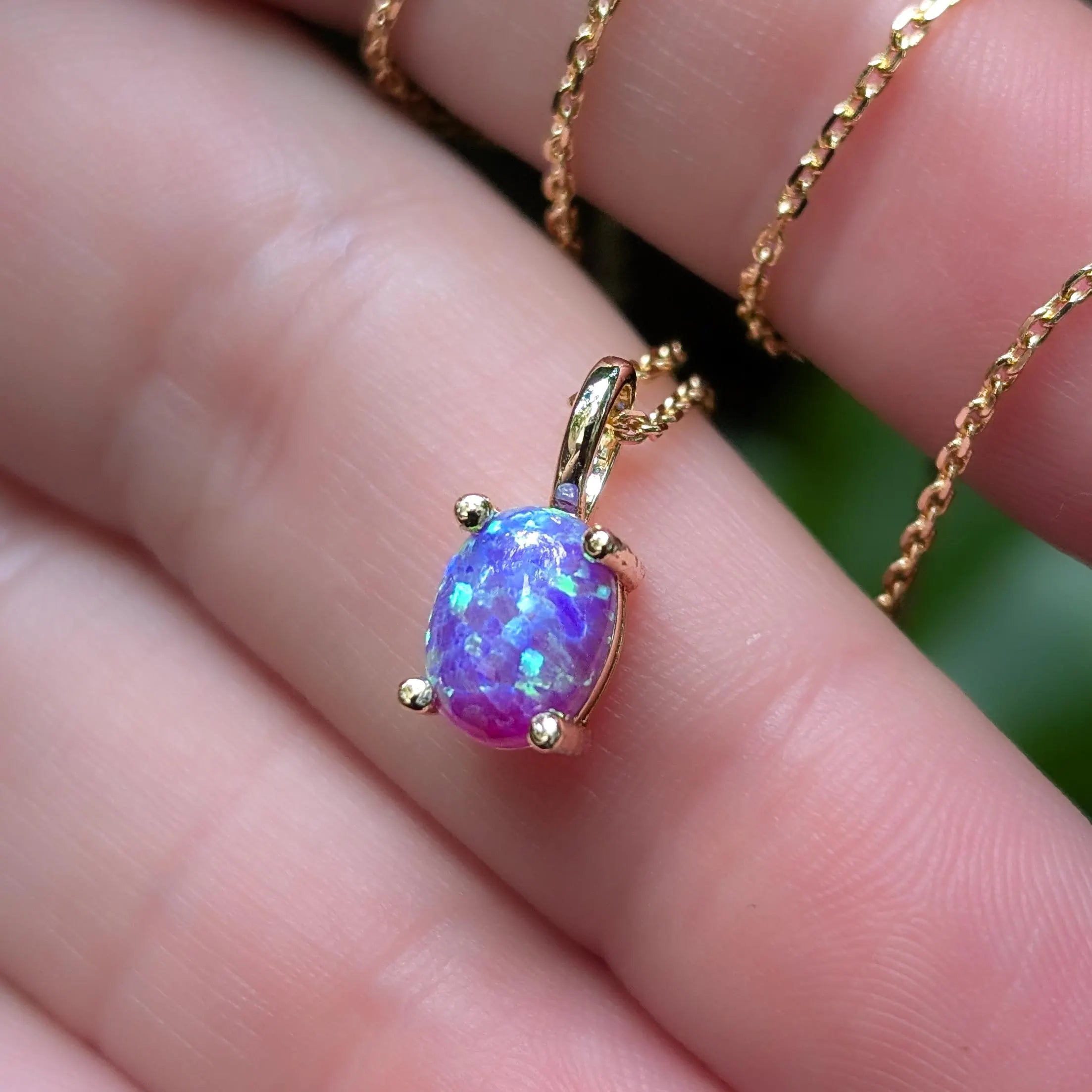 Lavender Dreams Opal Oval Necklace