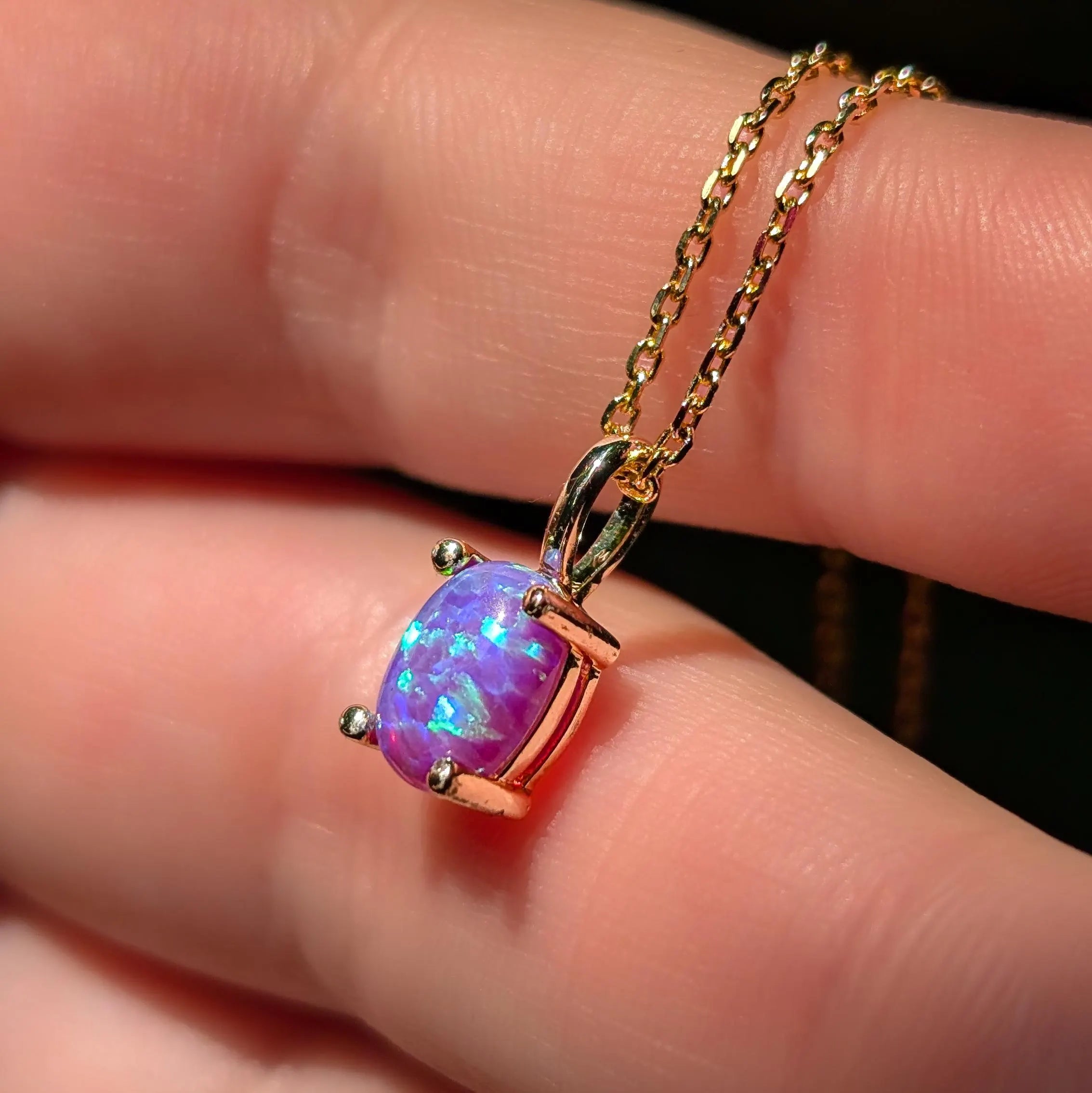 Lavender Dreams Opal Oval Necklace