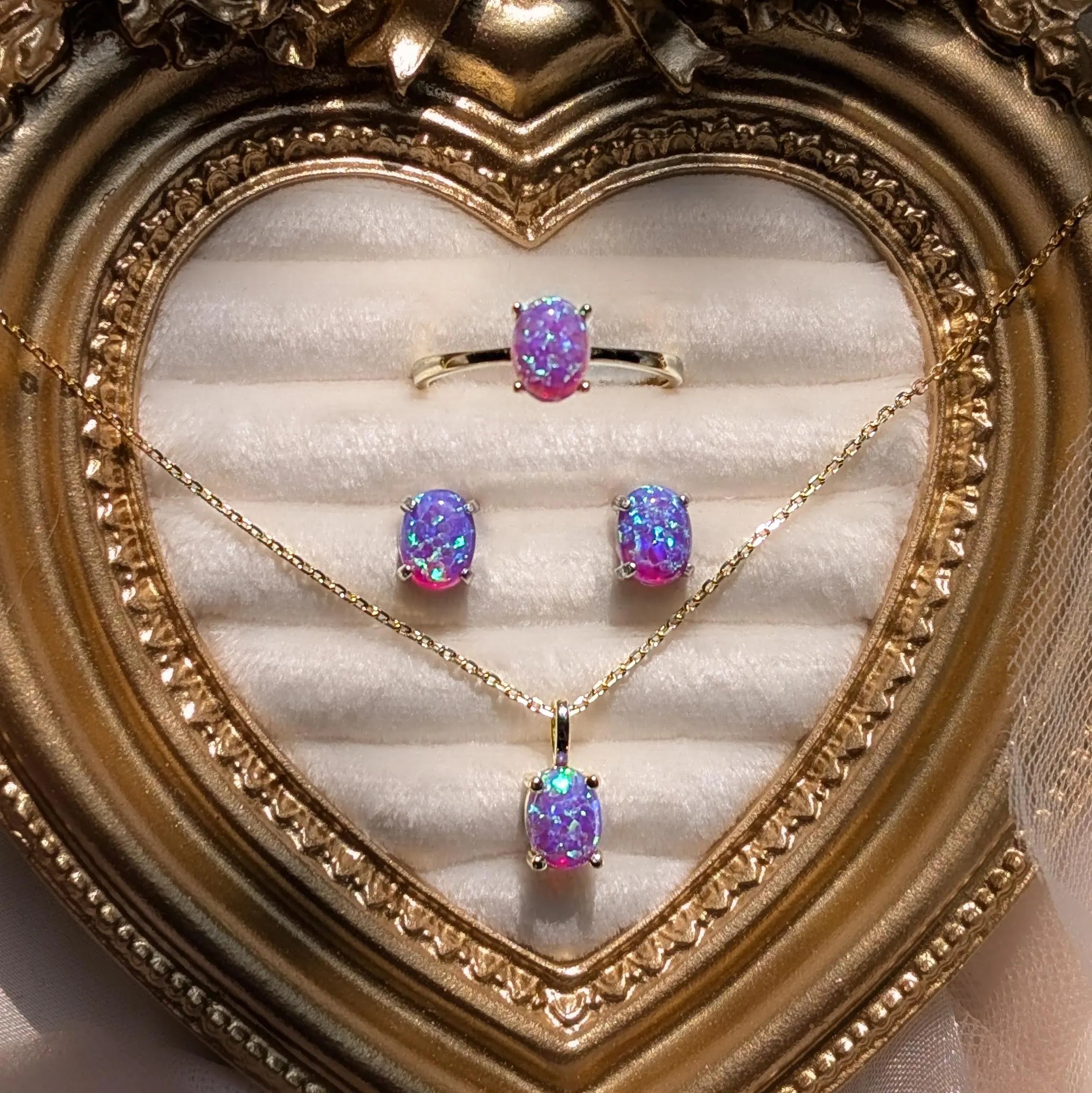 Lavender Dreams Opal Oval Necklace