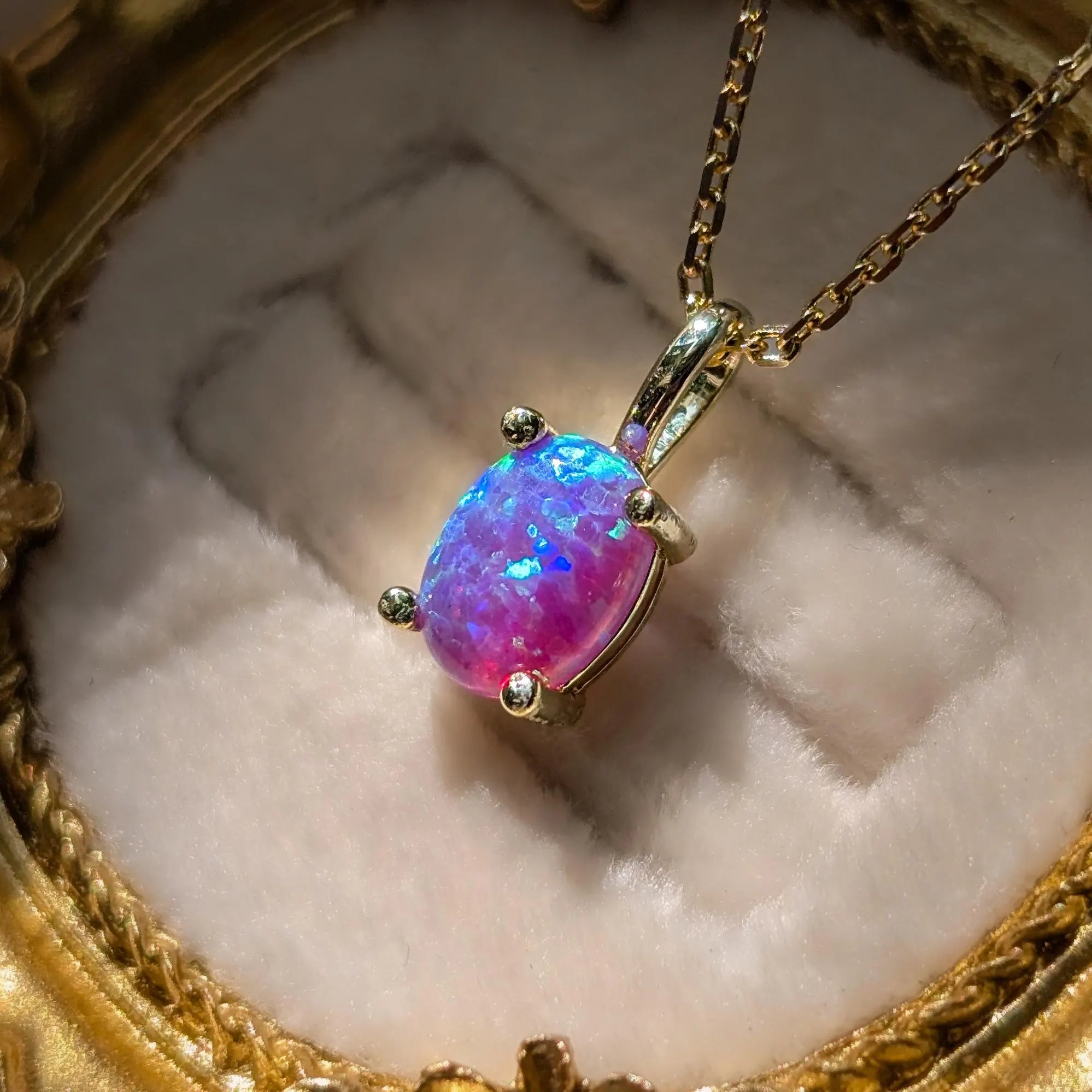 Lavender Dreams Opal Oval Necklace