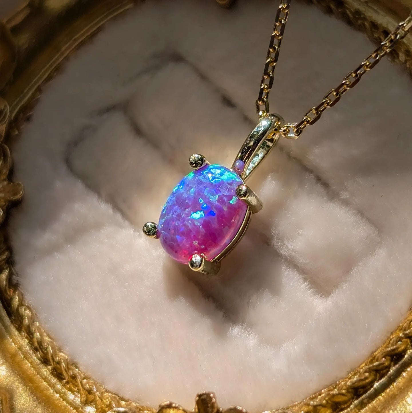 Lavender Dreams Opal Oval Necklace