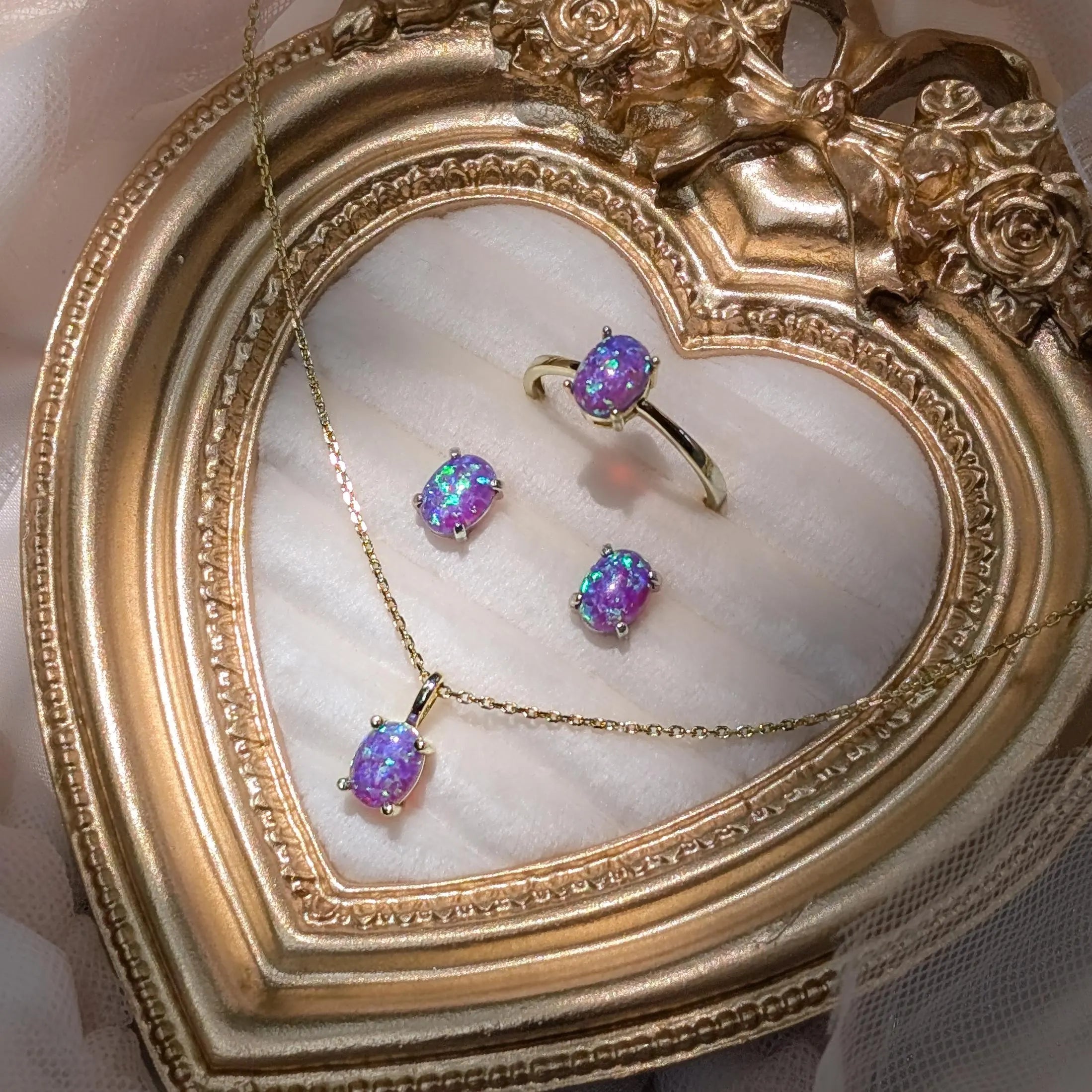Lavender Dreams Opal Oval Necklace