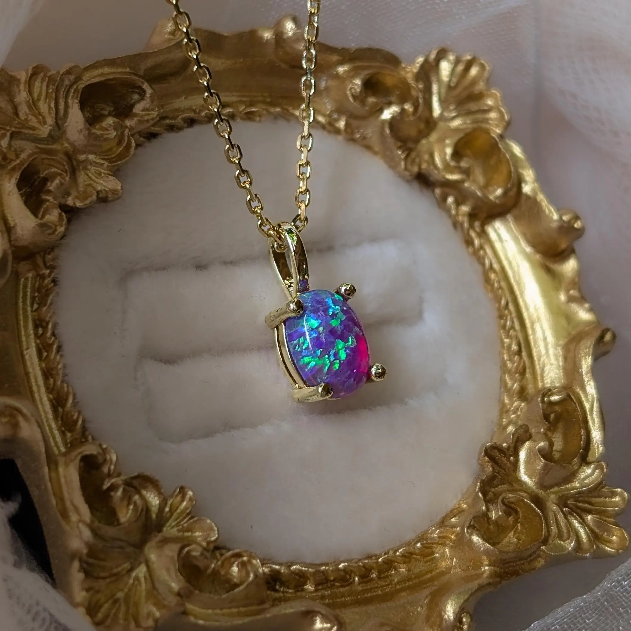 Lavender Dreams Opal Oval Necklace