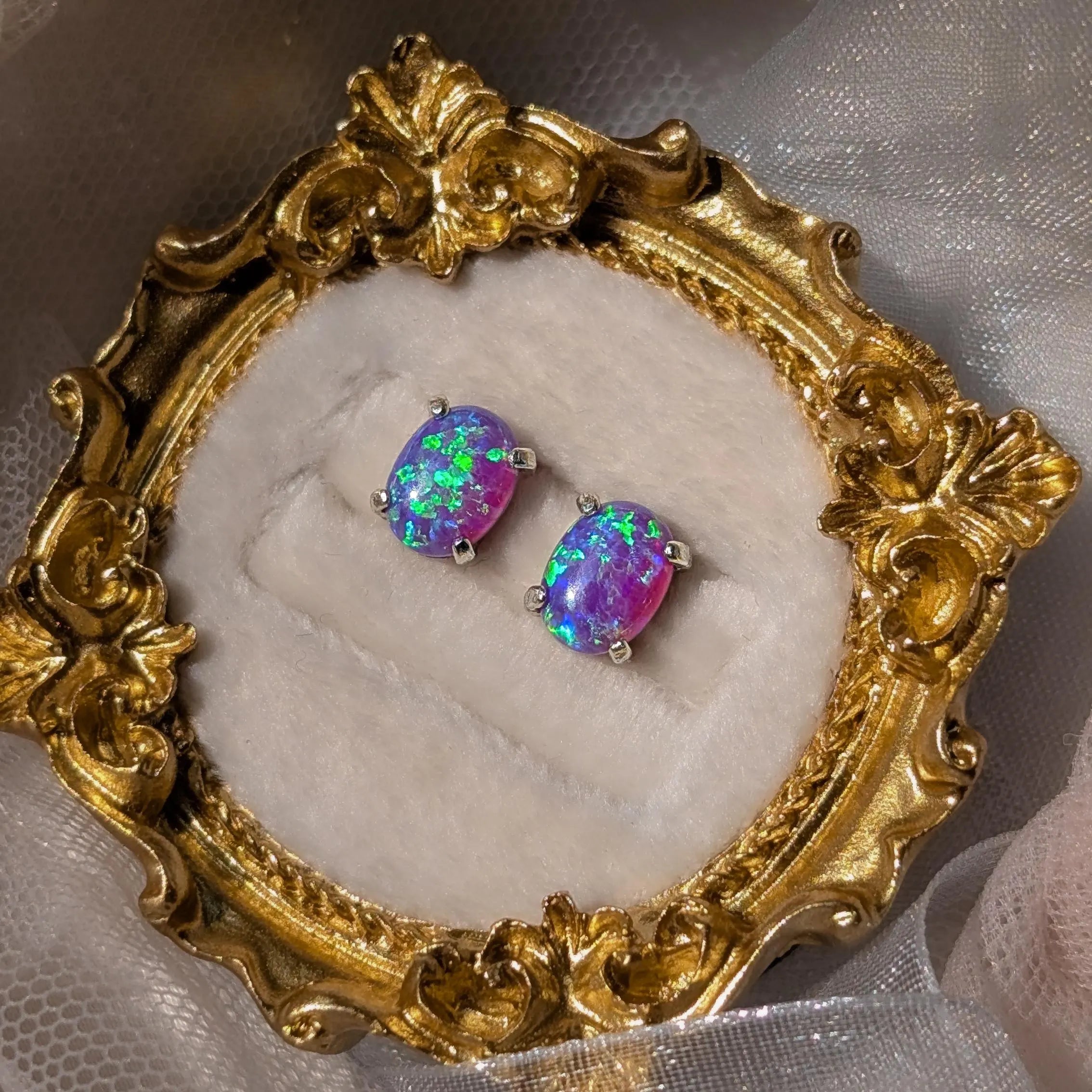 Lavender Dreams Opal Stud Earrings