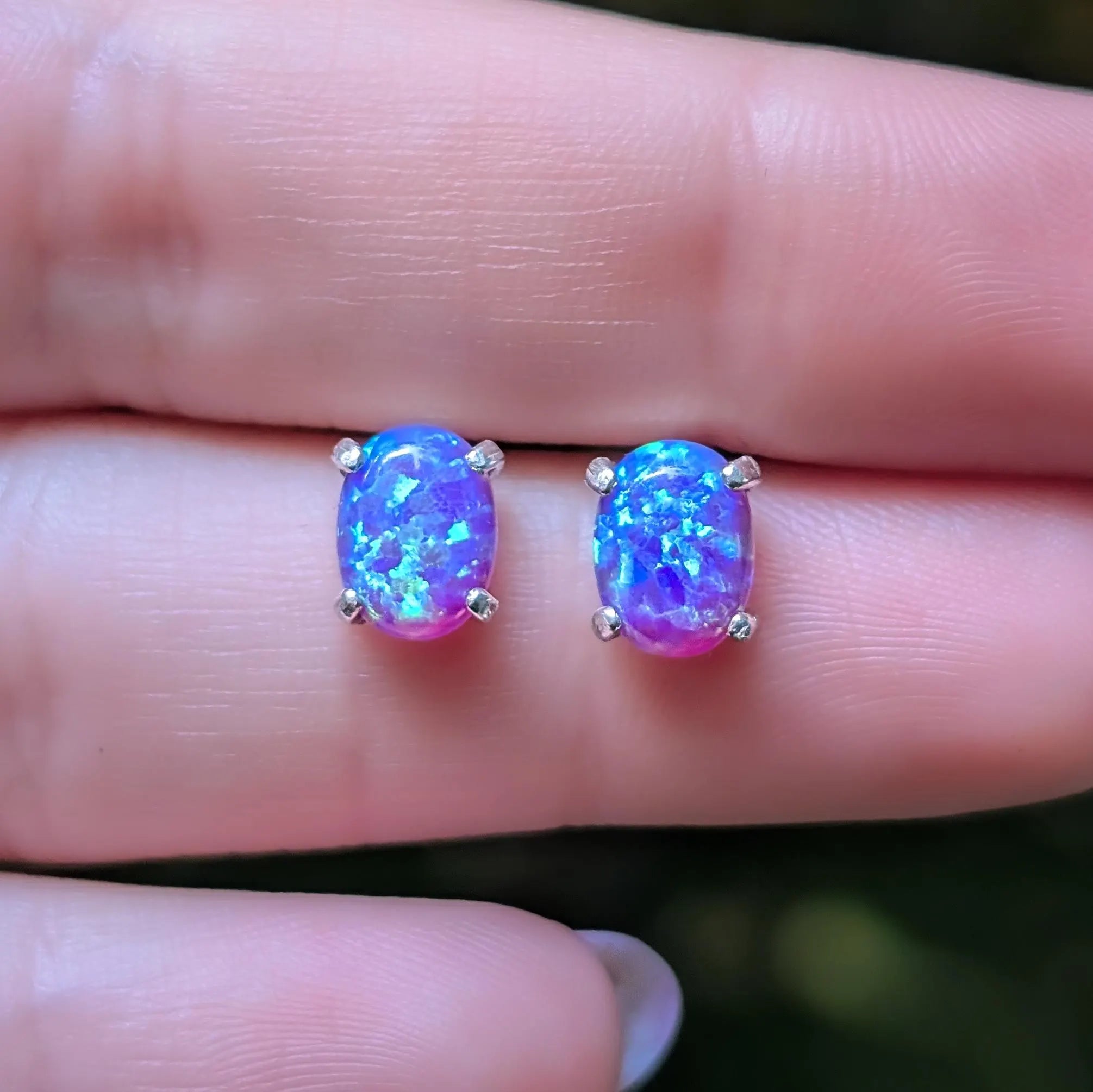Lavender Dreams Opal Stud Earrings