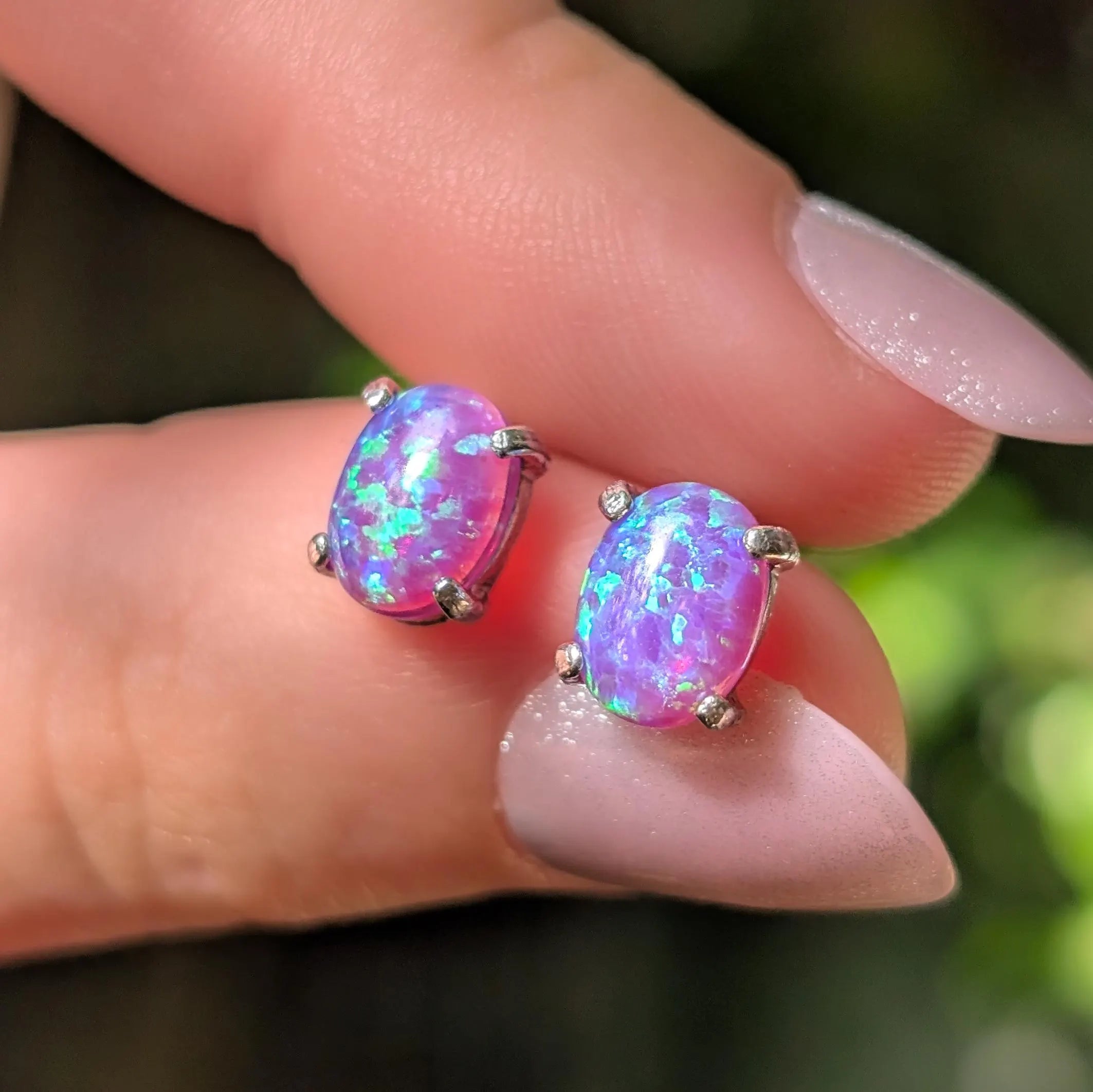 Lavender Dreams Opal Stud Earrings