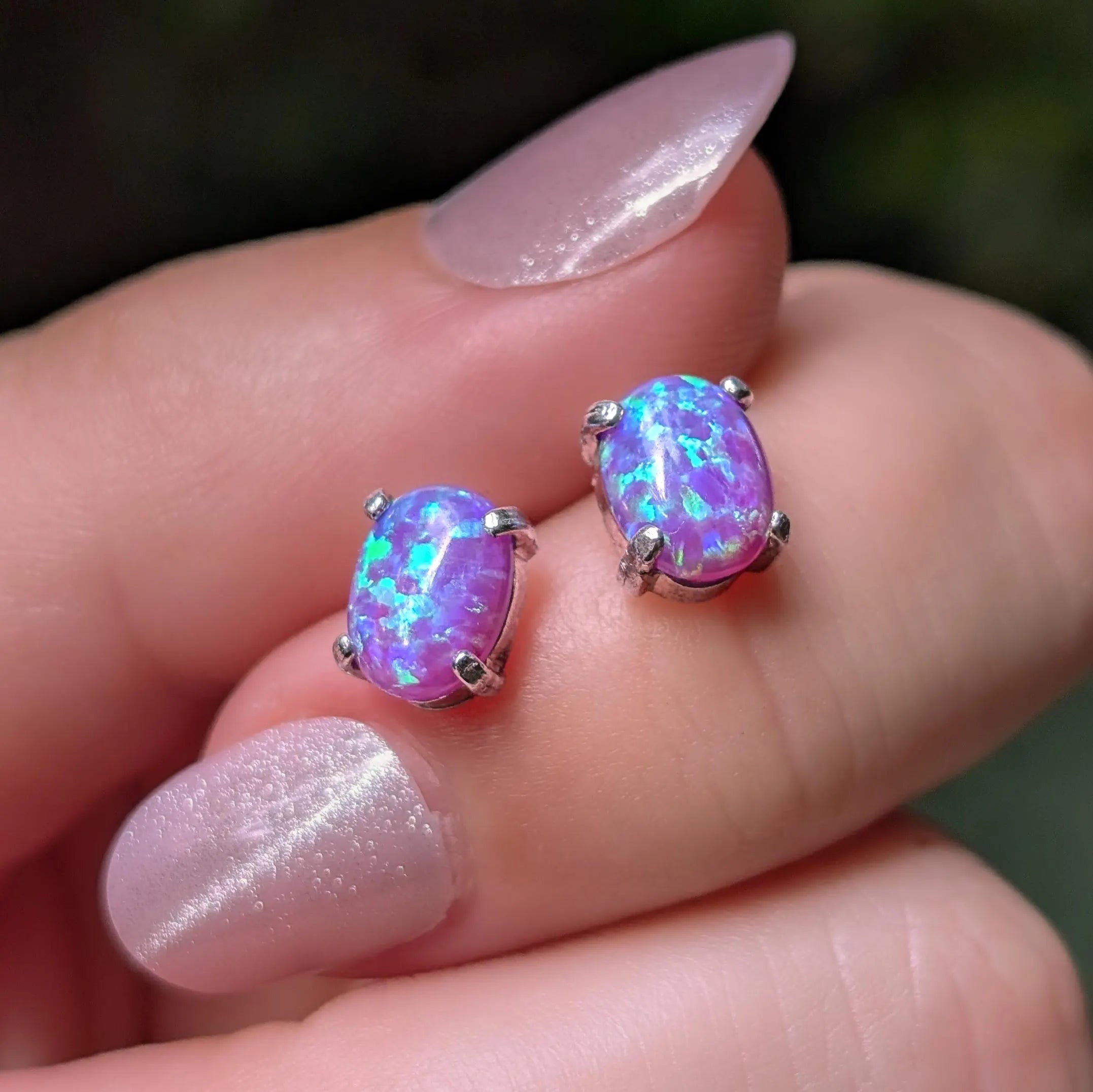 Lavender Dreams Opal Stud Earrings