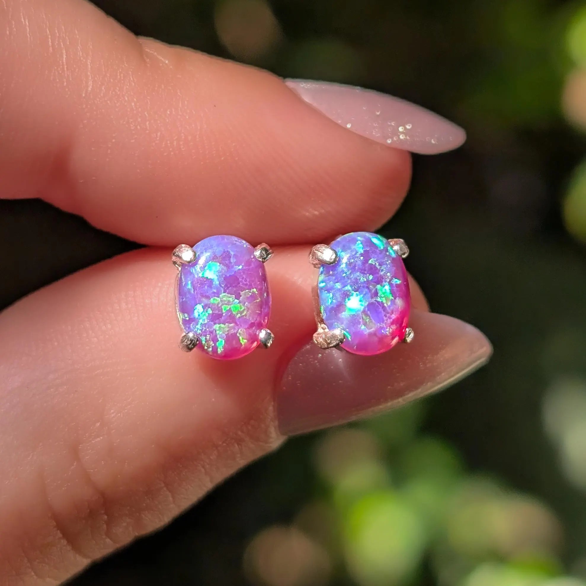 Lavender Dreams Opal Stud Earrings