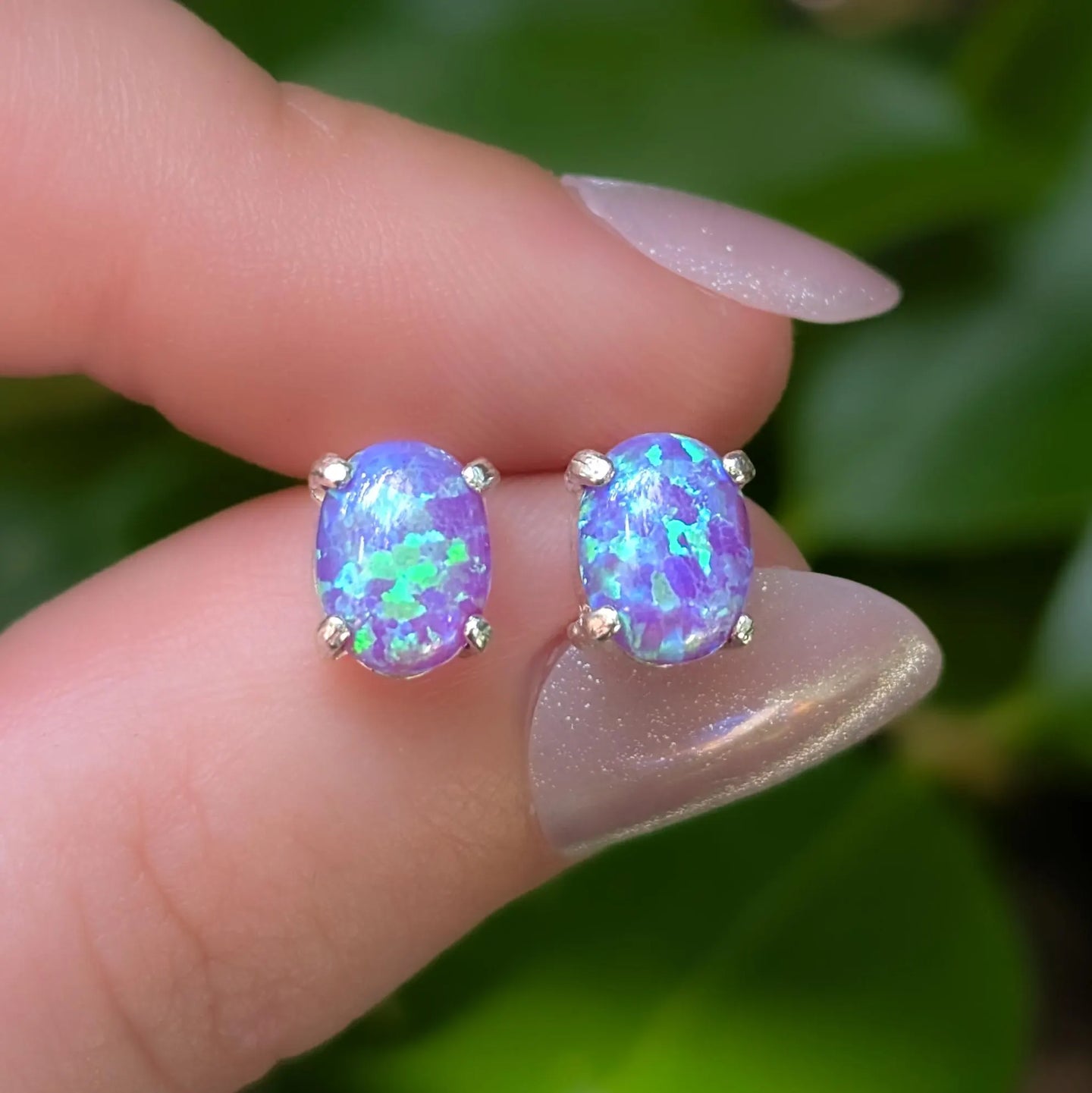 Lavender Dreams Opal Stud Earrings