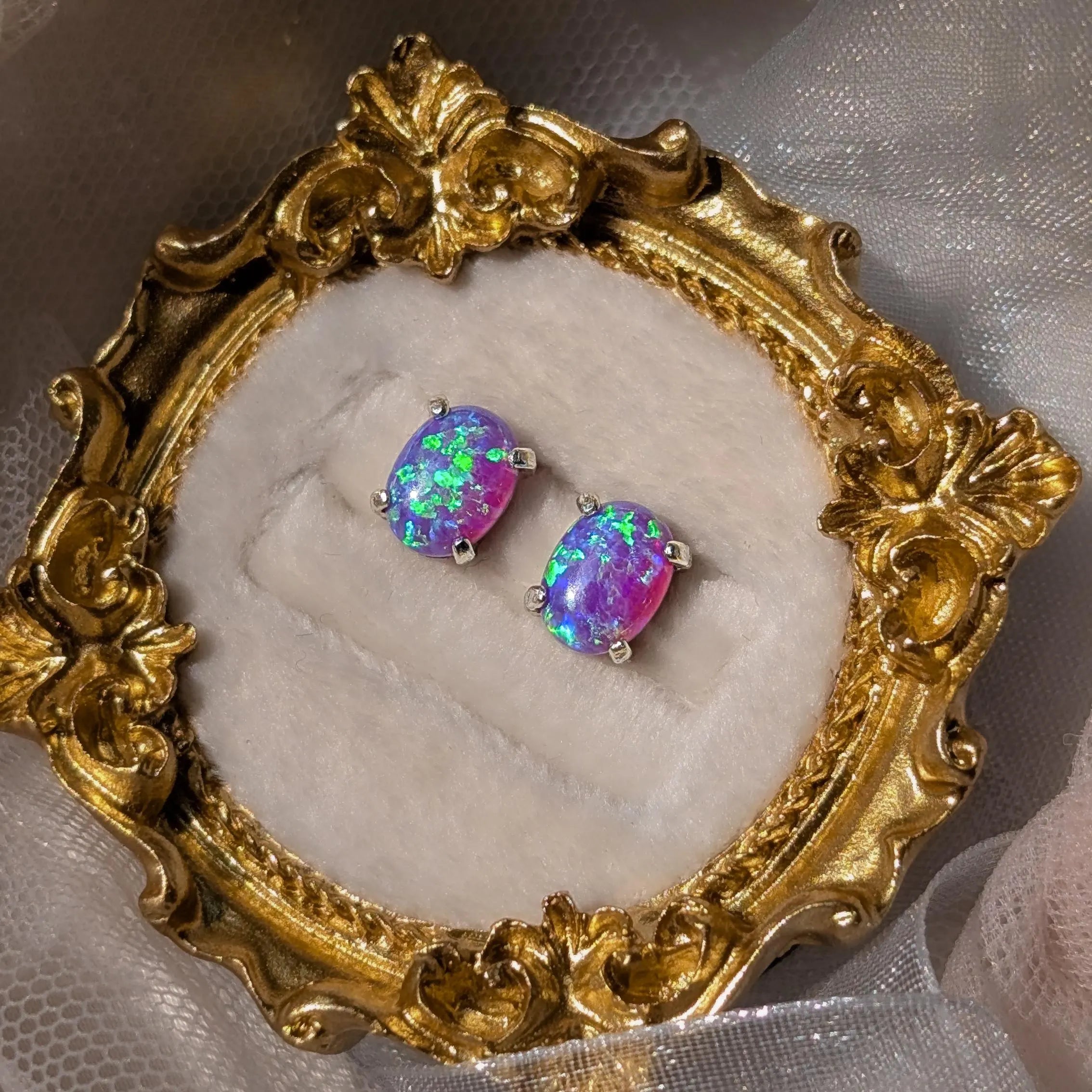 Lavender Dreams Opal Stud Earrings