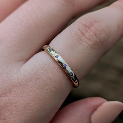 Lavender Amethyst Star Half Eternity Band Rings Handmade Handcrafted