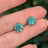 Natural Emerald Stud Earrings - Light Green