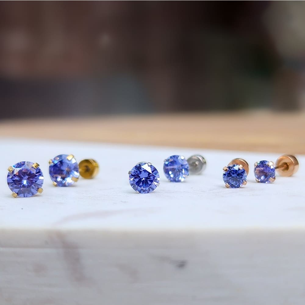 LS Tanzanite Stud Earrings Earrings Handmade Handcrafted