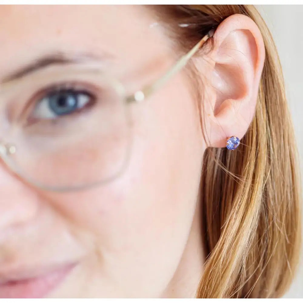 LS Tanzanite Stud Earrings Earrings Handmade Handcrafted