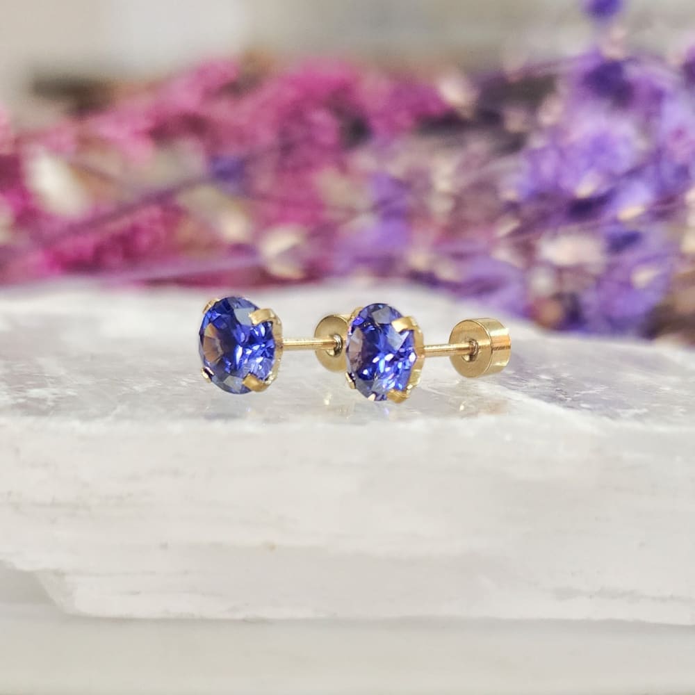 LS Tanzanite Stud Earrings Earrings Handmade Handcrafted