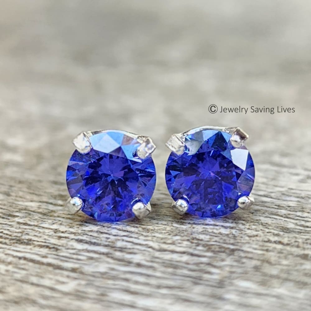 LS Tanzanite Stud Earrings Earrings Handmade Handcrafted