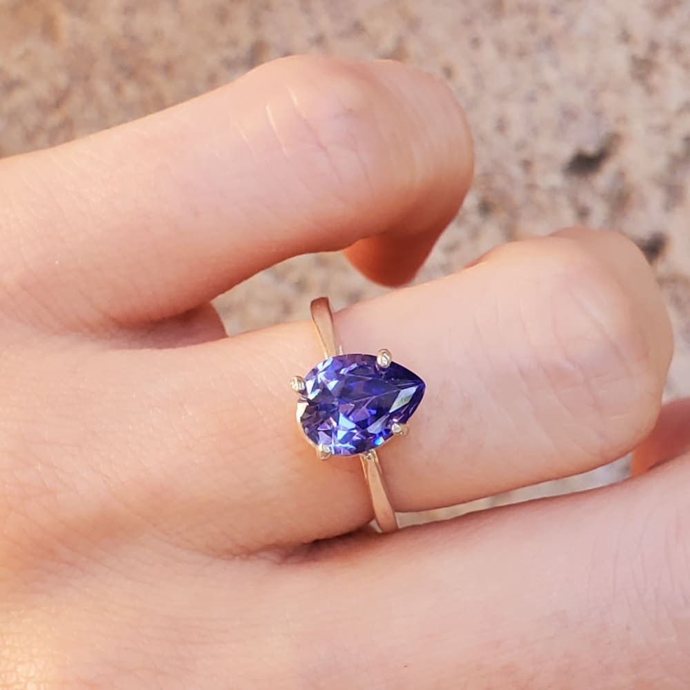 LS Teardrop Tanzanite Ring Rings Handmade Handcrafted