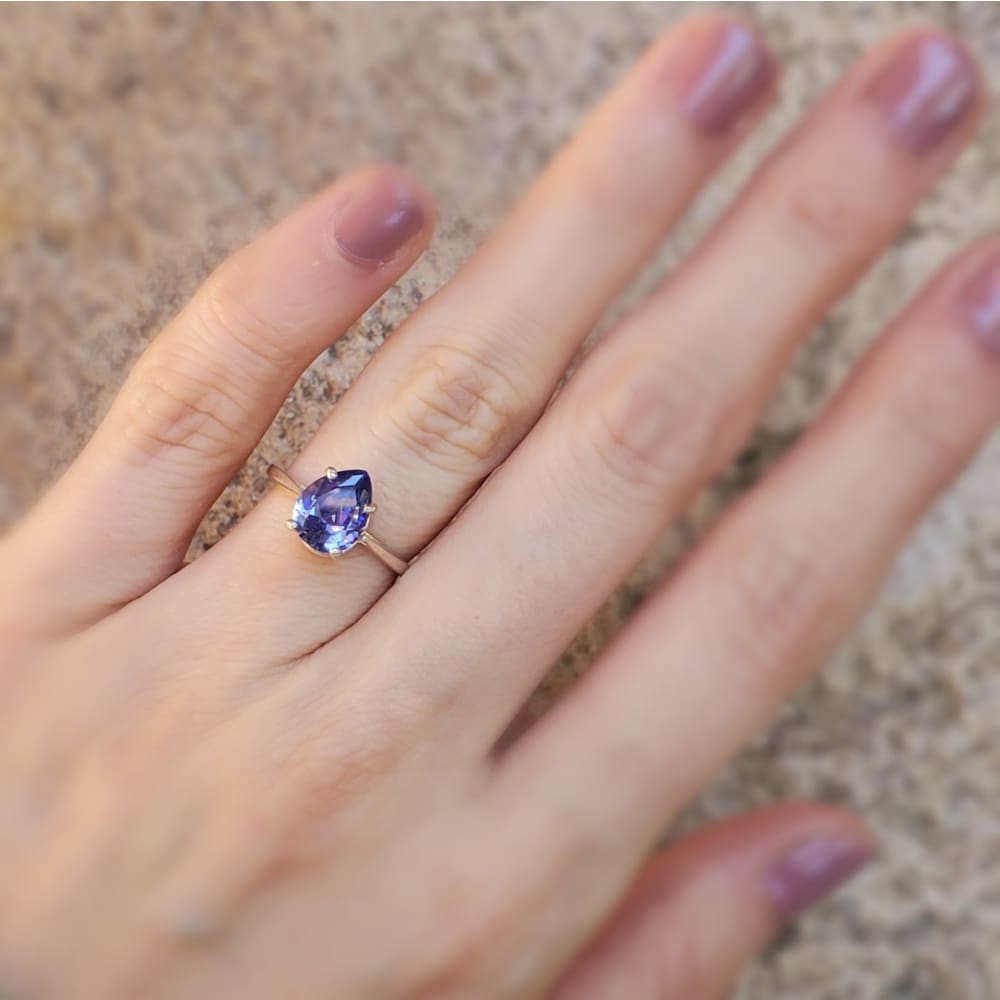 LS Teardrop Tanzanite Ring Rings Handmade Handcrafted