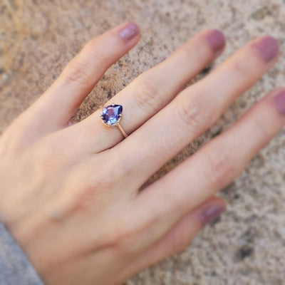 LS Teardrop Tanzanite Ring Rings Handmade Handcrafted