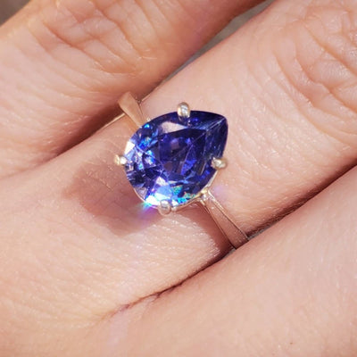 LS Teardrop Tanzanite Ring Rings Handmade Handcrafted